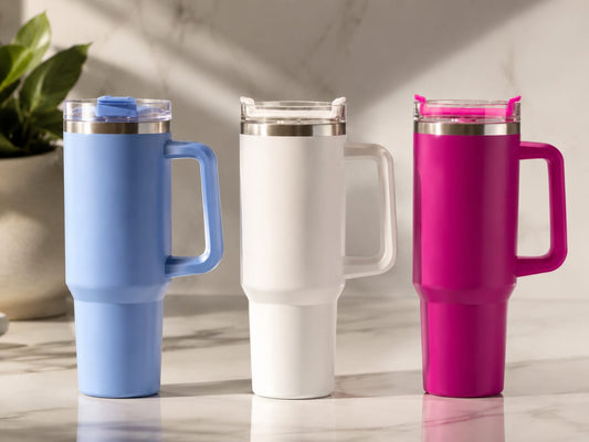 1200ML Travel Tumbler with Handle | Double Wall Stainless Steel Insulated Cup | Reusable Hot & Cold Beverage Mug
