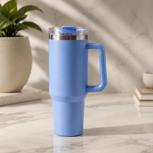 1200ML Travel Tumbler with Handle | Double Wall Stainless Steel Insulated Cup | Reusable Hot & Cold Beverage Mug